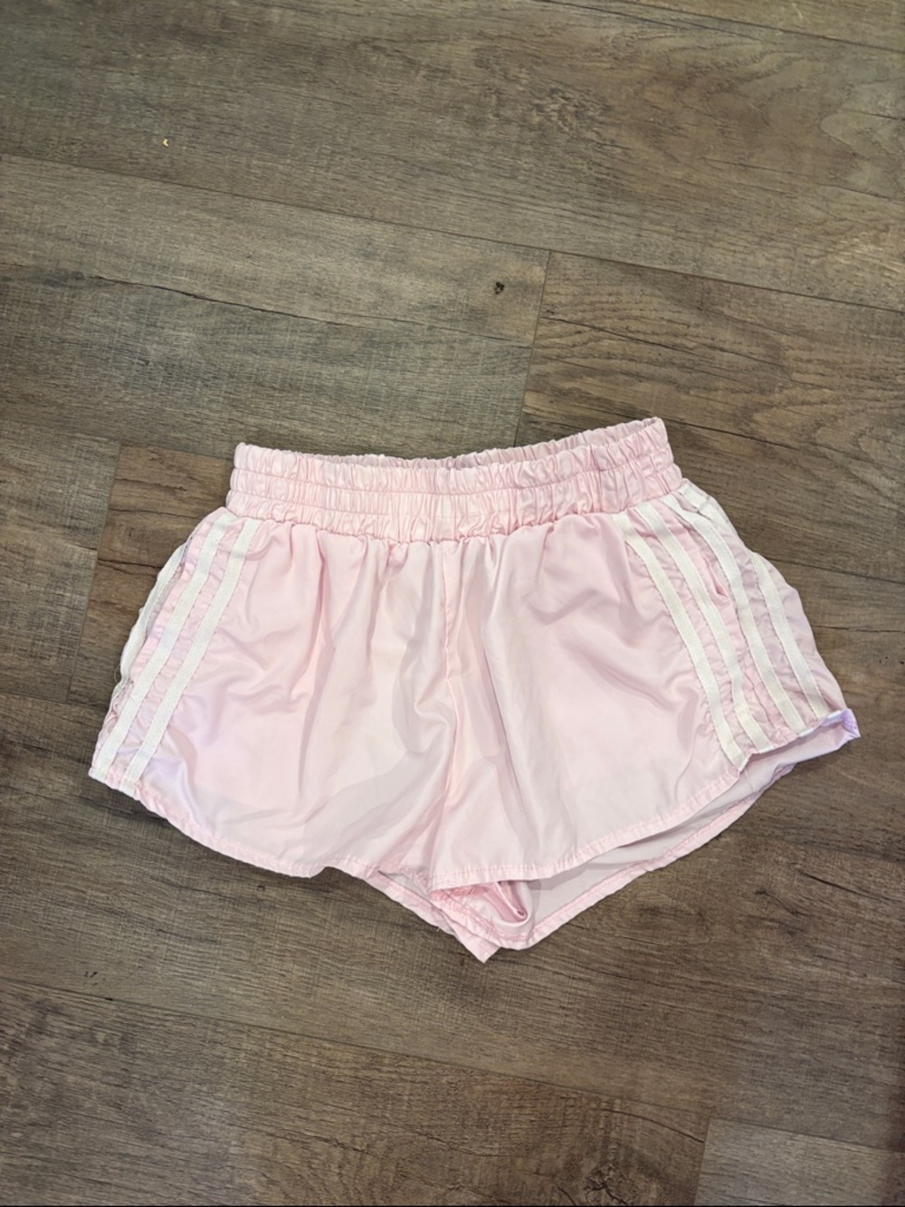 Pink Athletic Running Shorts with Side Stripe